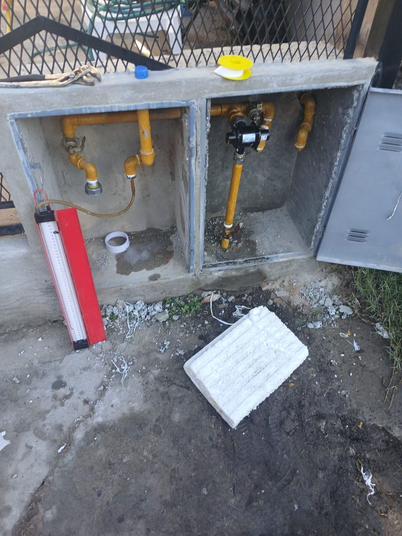 Instalación de gas con prueba de presión